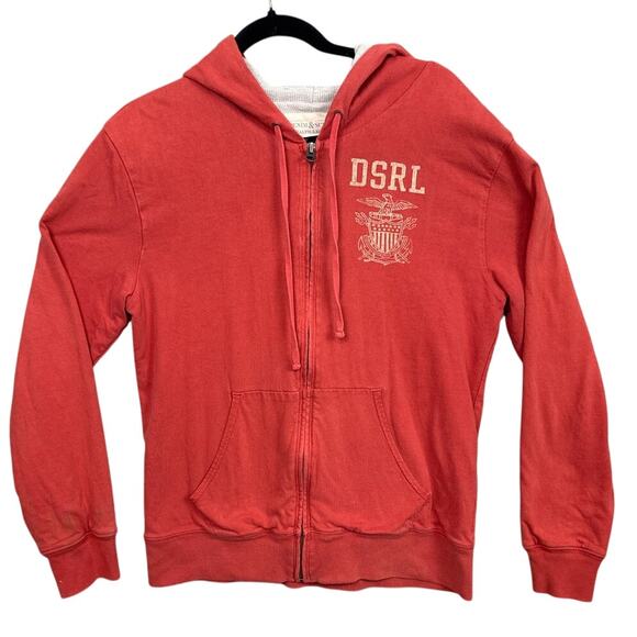 Denim & Supply Men's Full Zip Hoodie Chest Logo Thermal Lined Retro Preppy Sz M - Picture 1 of 10